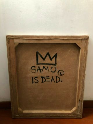 JEAN MICHEL BASQUIAT OIL PAINTING ON CANVAS SIGNED RARE 25.  5  X 22 5
