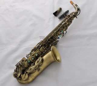 Professional Antique Alto Saxophone Rolled Note Hole Eb Sax High F With Case