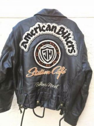 Johnny Hallyday 90’s Fat Boy Black Motorcycle Western Passion Leather Jacket Xl