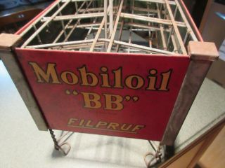 Antique Mobil Oil Bottle Carrier BB Tin Color Litho 4