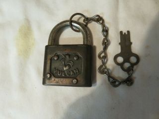 Old Vulcan Pad Lock With Key