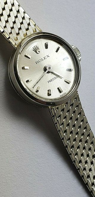 Womans 18k White Gold Vintage Rolex Watch 17.  8 Grams Minty,  Not Scrap