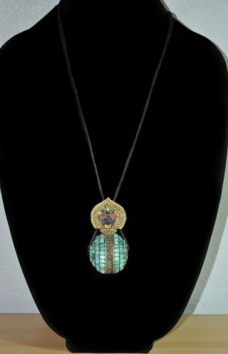 Very Unique Vintage Necklace From Before 1980 Is From India And Is Turquoise