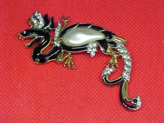 Rare Vintage 1960 ' s Crown Trifari Alfred Philippe Ming Dragon Pin Brooch 2