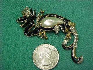 Rare Vintage 1960 ' s Crown Trifari Alfred Philippe Ming Dragon Pin Brooch 3