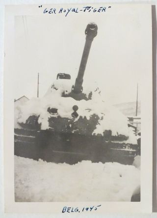WW2 captured German King Tiger photo,  Battle of Bulge 2