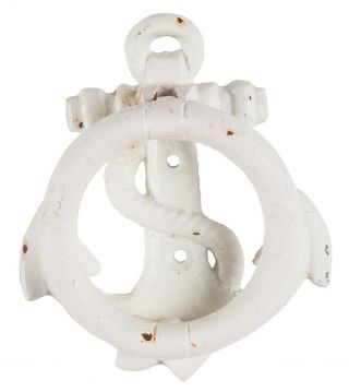 Ship Anchor Door Knocker Painted Cast Iron Distressed