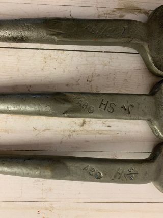 spud wrench american bridge ironworker vintage set 1 ' hard 7/8 hard 3/4 spud 2