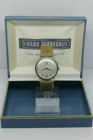 Wow VINTAGE Girard Perregaux Gyromatic Men`s 33mm Steel Automatic Linen Dial 5