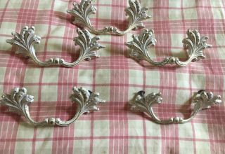 Vintage Drawer Cupboard Handles Gold Tone And White Five In Total