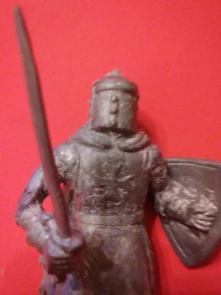 Vintage Marx Prince Valiant and Black Knight Figures Silver 8