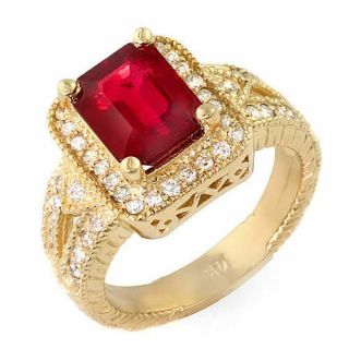 Vintage 3.  2 Ct Natural Ruby & Diamond Ring 14k Gold