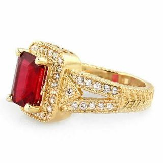 Vintage 3.  2 ct natural ruby & diamond ring 14k gold 2