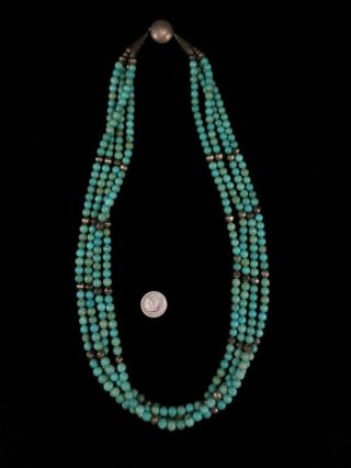 Vintage Navajo Necklace - Sterling Silver And Turquoise