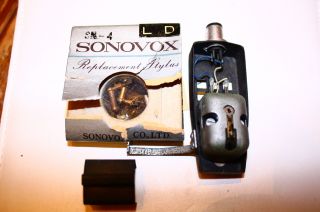 Sonovox Mc - 4 Cartridge With Audio Technical Shell Reserve Stylus Vintage Japan