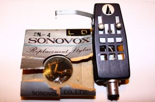 SONOVOX MC - 4 Cartridge with Audio technical shell Reserve Stylus Vintage Japan 4