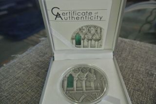 2013 $10 Tiffany Art - Venetian Gothic 2 Oz Antique Finish Silver Coin & Box