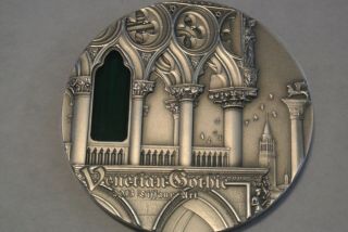 2013 $10 Tiffany Art - Venetian Gothic 2 oz Antique Finish Silver Coin & Box 2