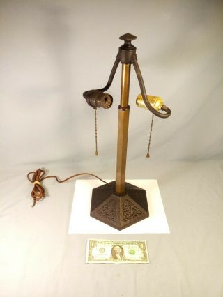 Bradley Hubbard Arts And Crafts 6 Sided Table Lamp Base For Restoration