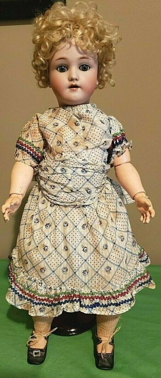 Antique 21 " German Bisque Head Simon Halbig Doll,  Signed Heinrich Handwerck Body