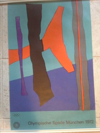 Vintage Munich 1972 Olympic Games Poster Fritz Winter