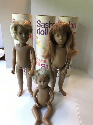 Vintage Sasha Dolls (3) with Tubes Trendon 12