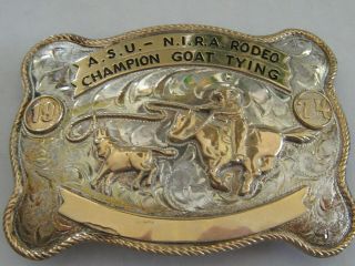 Nelson Silvia Sterling Silver and 10K Gold Trophy Buckle 4