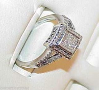 10k 1.  00ct Princess Diamond Invisible Set Ring White Gold Sz 6.  75 Great Buy