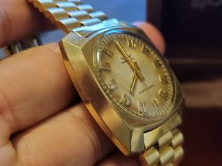 Rare Vintage Westclox Quartzmatic Gold Plated Quartz Men ' s Watch (Old Stock) 5