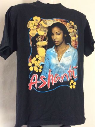 Vtg 2002 Ashanti Foolish T - Shirt Black L/XL Hip Hop R&B Pop Singer Rap Tee 4