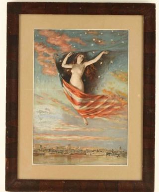 Recruiting Poster/adapted From Painting " The Dawn Of The Flag " By Henry Mosler