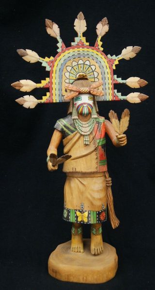 Antique Hopi Kachina Doll Eototo/chief Signed Native American Hand Painted A8636