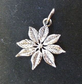 Very Rare Retired Sterling 925 Silver James Avery Poinsettia Charm