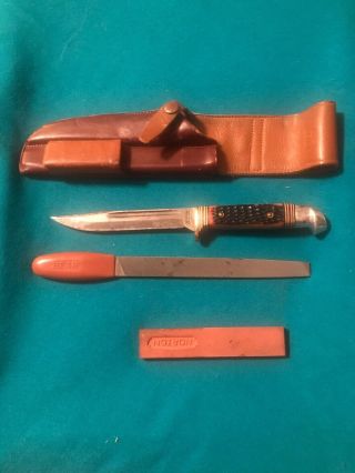 Vintage Fred Bear 648 Knife,  File and Stone Set 2
