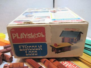 Vintage 1978 Lincoln Logs set 885 w Box 103pcs Complete Playskool 7