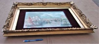 An Outstanding Mid - 1800 ' s LARGE 22 x 28 Handpainted Tile or Plaque,  Venice Italy 2