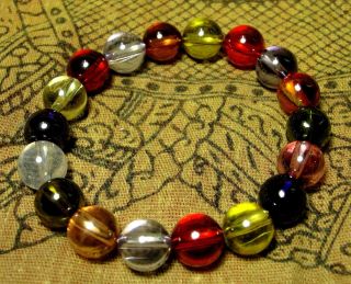 Real Bracelet 9 Color Lucky Gems Nok Phra Gow Naga Eye Crystal Thai Charm Amulet