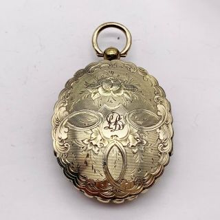 Antique Victorian Solid 9ct Gold Family Photo Locket Pendant For Necklace 20g