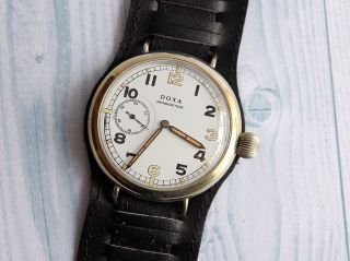 Doxa Gstp British Army Military Swiss Vintage Mechanical Wristwatch Servised