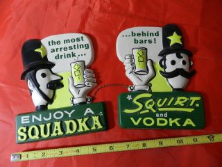 Vintage Advertising Sign - 1962 Squirt - Squadka Blow Mold Sign - Rare - Vintage Bar