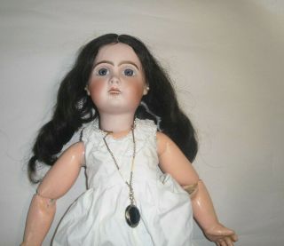 Bebe Jumeau Antique Doll French Bisque 19 1/2 ' with necklace 10