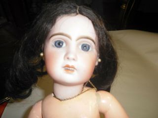 Bebe Jumeau Antique Doll French Bisque 19 1/2 ' with necklace 11