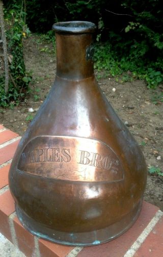 1880s Whale Oil 2 Gallons Copper Jug Maples Victorian Whaling Ship Era