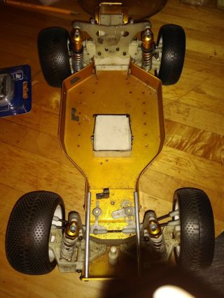 Vintage Rc Gold Pan Ae Buggy Aluminum Car Team Associated Rc10 Chassis Parts R/c