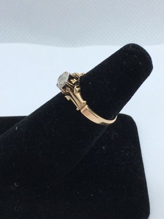 VINTAGE ANTIQUE 14K YELLOW GOLD RING WITH 4.  82mm ROUND DIAMOND SZ 6 1/4 2.  56g 2