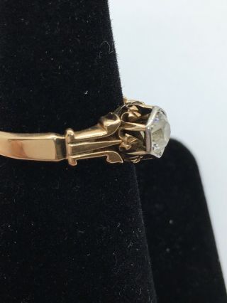 VINTAGE ANTIQUE 14K YELLOW GOLD RING WITH 4.  82mm ROUND DIAMOND SZ 6 1/4 2.  56g 4