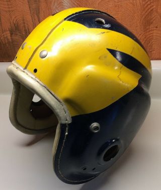 Scarce 1950s - 60s Macgregor Hard Shell Football Helmet E70a Michigan 7 - 7 1/8 D