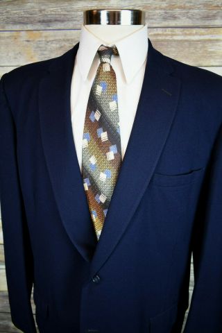 Vintage 1950s Bond Mens Blue Wool Suit Dated 43L 5