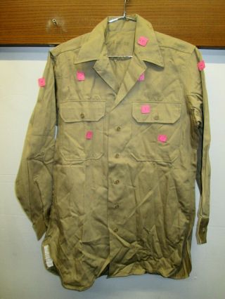 Wwii Vtg Unissued Us Army Khaki Shirt Nos S 14 1/2 32 Marine Air Corp Cutter