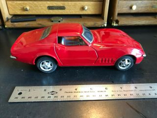 Vintage Tin Red Taiyo Corvette Battery Operated Made In Japan Tin Toy